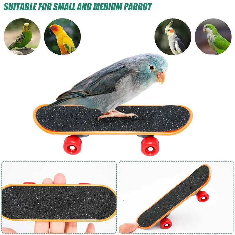 Wooden parrot puzzle toy set with multiple pieces for bird foraging enrichment
