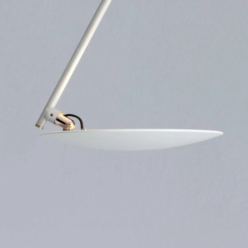 50cm diameter iron ceiling lamp in white gold finish with warm LED light