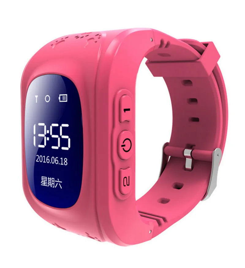 Children's smart watch with 0.96 inch screen, GPS positioning, call function, and wrist strap in assorted colours
