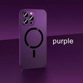 iPhone aluminium alloy frame protective case with magnetic suction in dark purple colour