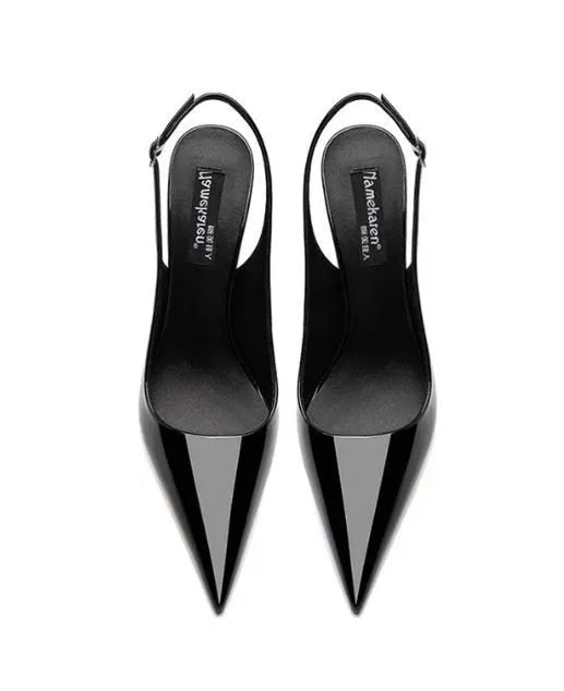 Nude soft leather women's ankle-strap high heel sandals with hollow design