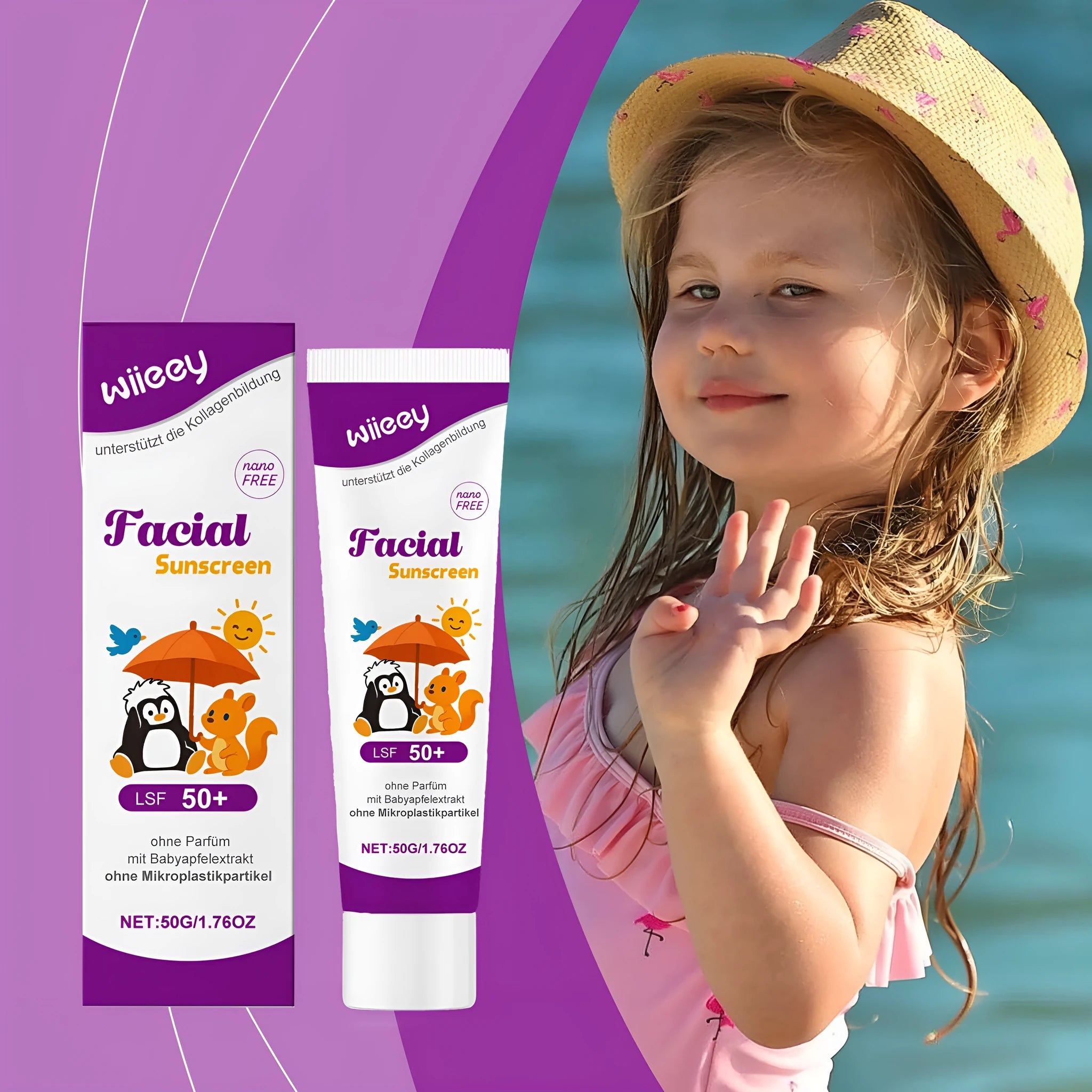 50g tube of summer outdoor daily convenience protective sunscreen cream