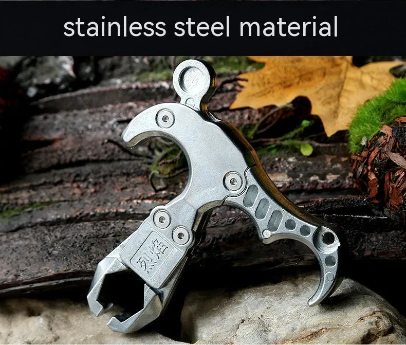Alloy archery release aid with two-axis harpoon clip for bow string control