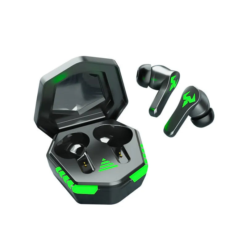 Black wireless Bluetooth in-ear earphones with 10-metre range and Jerry chipset