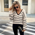 Loose fit apricot striped polyester pullover top for women plus size belly covering