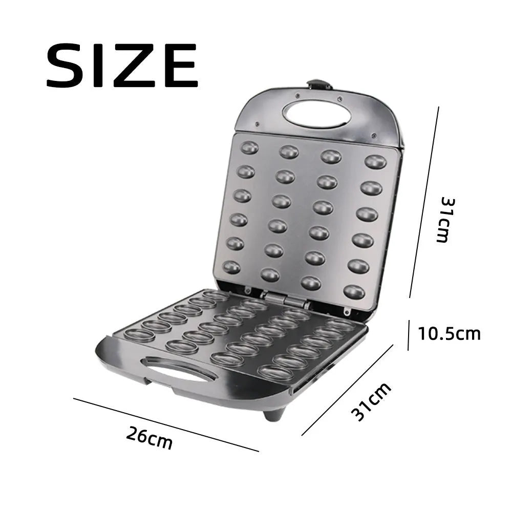 Black nut roasting machine for peanuts, hazelnuts and pine nuts with dimensions 31×26×11cm