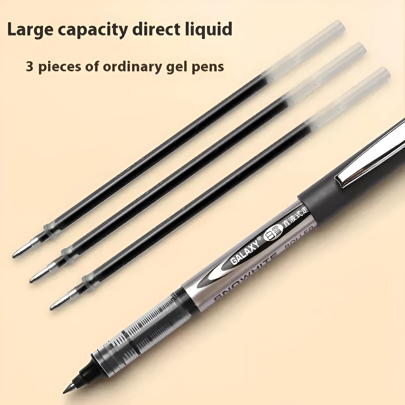 Simple Series 0.5mm water-based quick-drying signature pen with plastic body in 12-piece pack
