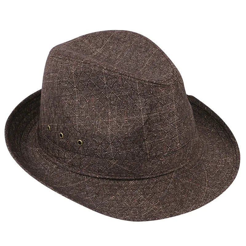 A classic fedora hat for men shown in a dark colour, displaying its structured crown and brim.