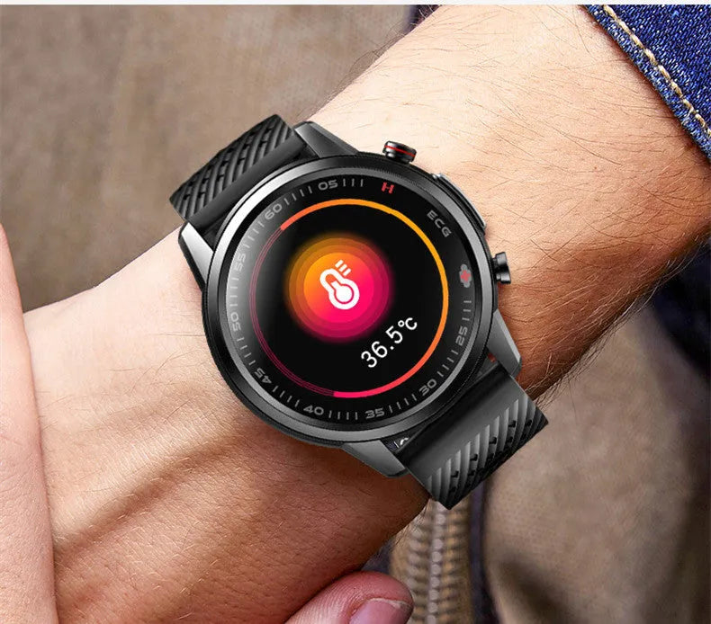 F800 black and silver grey ECG blood pressure sports smart watch on wrist