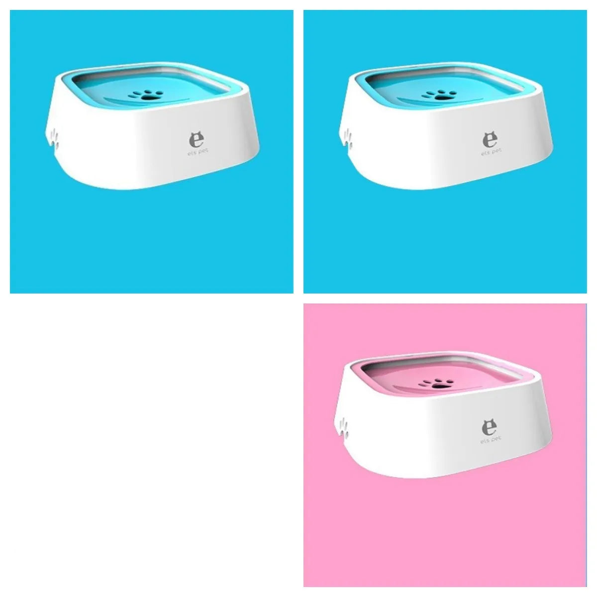1.5L grey pet water bowl with floating plate, ABS and PP construction, anti-overflow design