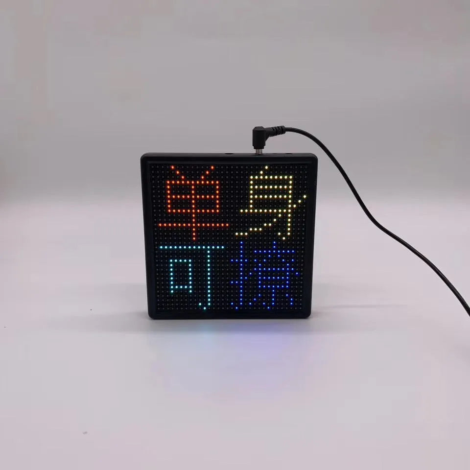 32x32 pixel LED car display screen with aluminium frame and Bluetooth wireless control
