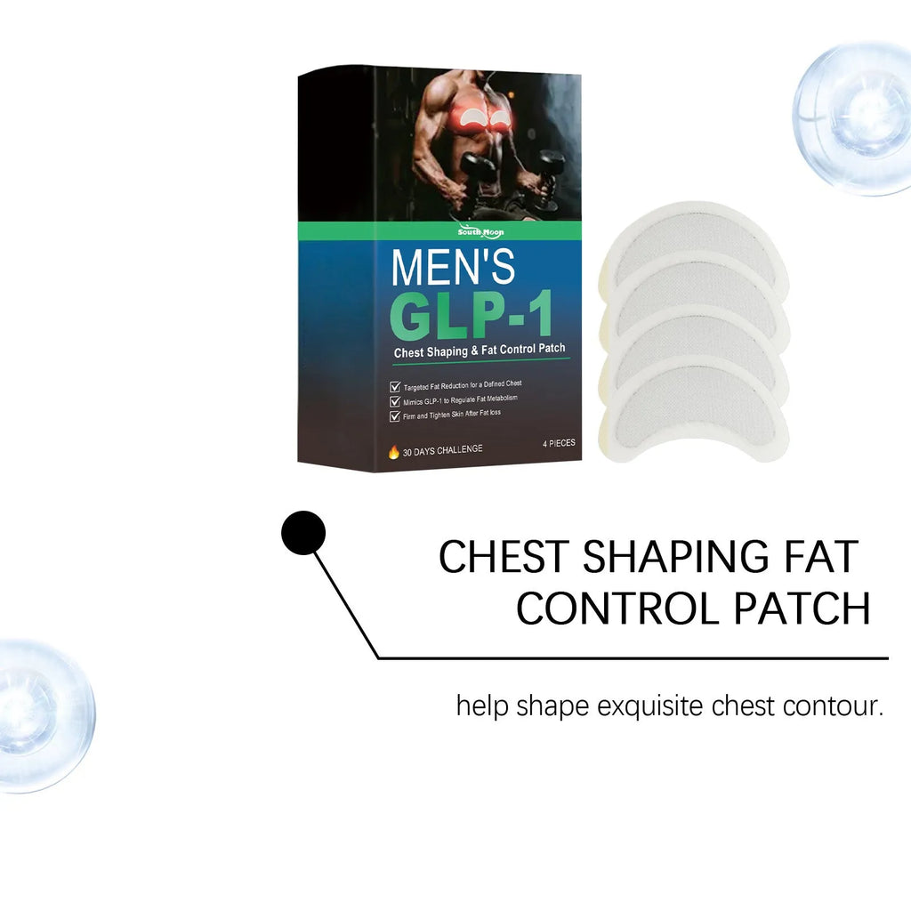 Men's figure control patch set containing four thin chest patches with herbal formula