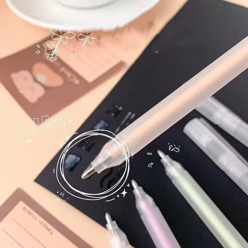 Macaroon colour dispensing pen with cap-pulling design for quick-drying applications