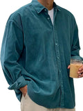 Men's casual loose corduroy shirt jacket in 11 colours sizes S-5XL for autumn winter