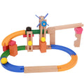 Wooden track building blocks set for children aged 4-6 years old, educational toy in colour Toy