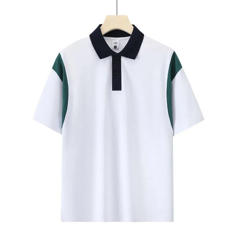 Combed cotton raglan short sleeve shirt in loose fit available in black, red, and dark green