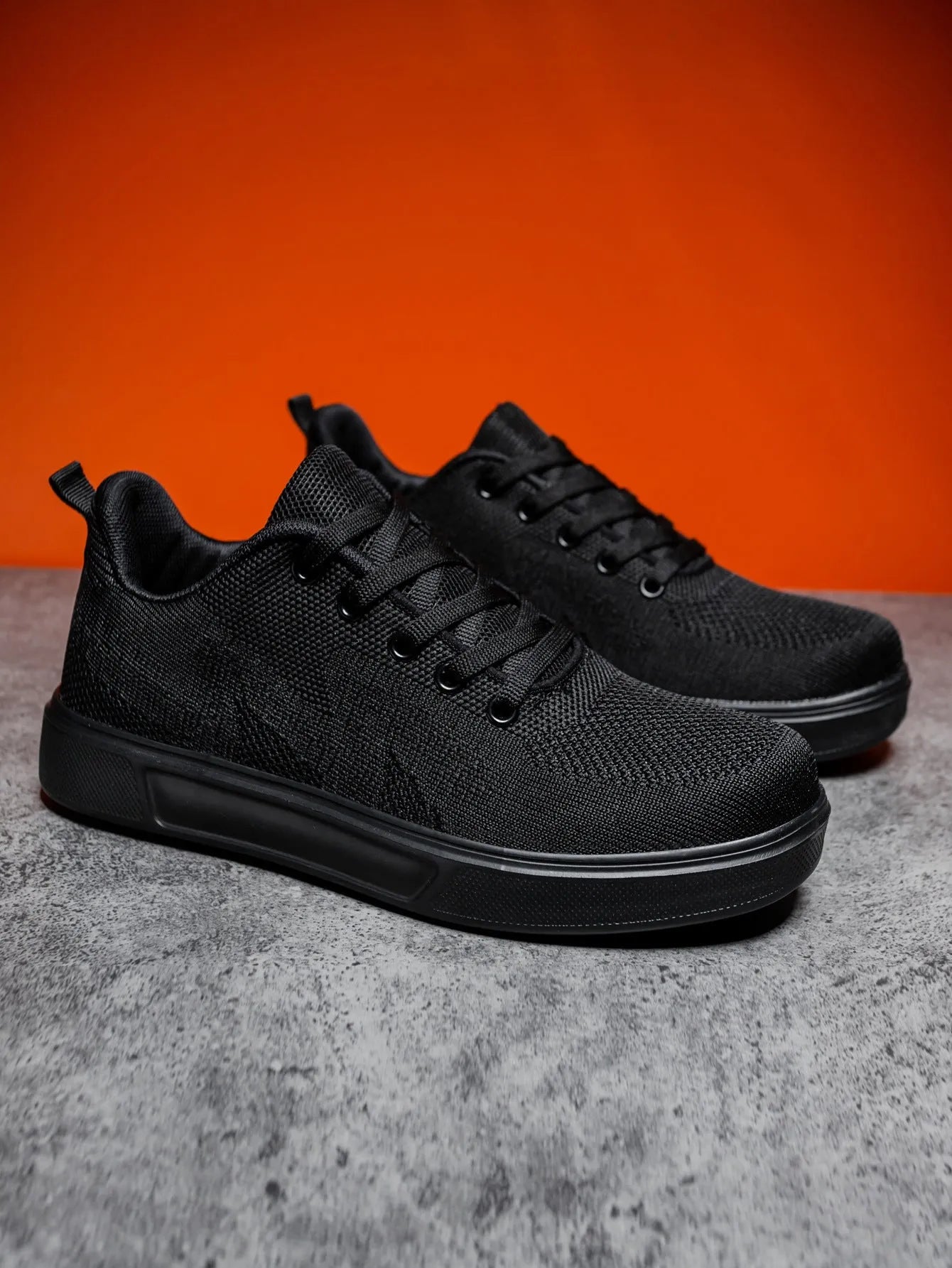 Light white casual board shoes with mesh upper, thick flat EVA sole, and round toe in black and white colour options.