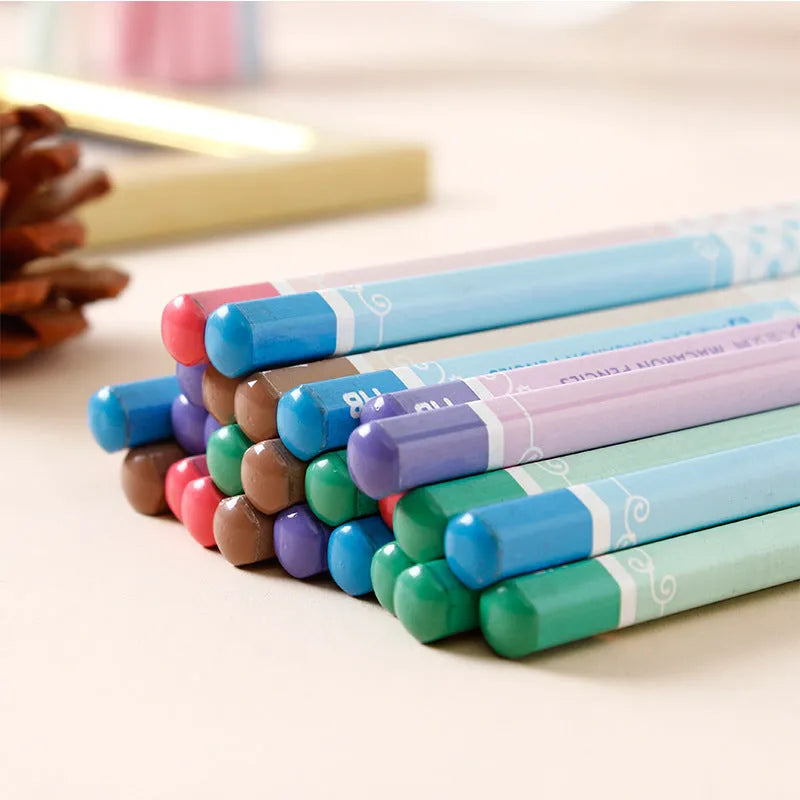 Basswood barrel containing 50 hexagonal HB pencils for writing and drawing.