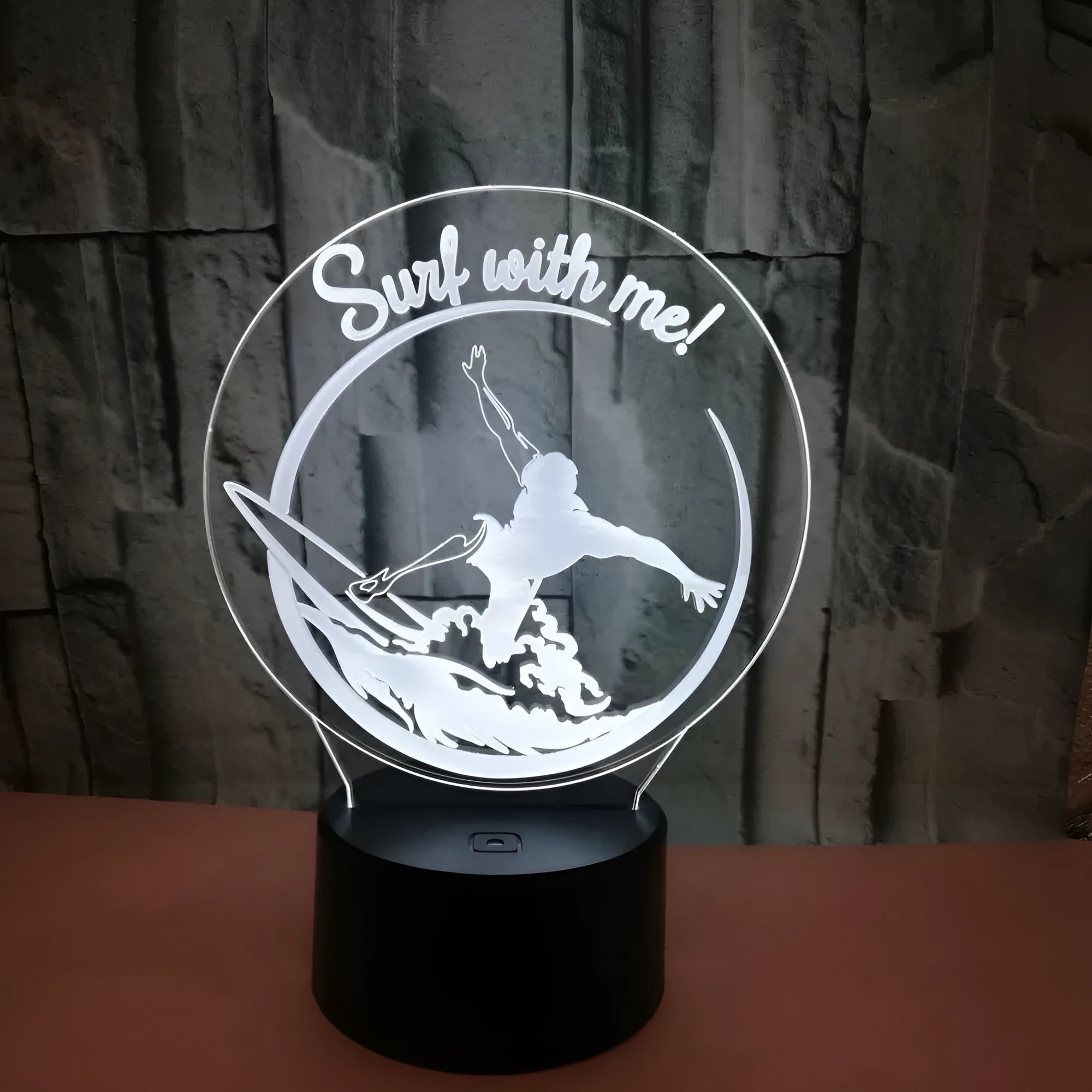 Small 3D crack pattern night lamp with touch controls and seven colour lighting options