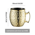 Stainless steel Moscow Mule cup with copper plating in silver, gold, rose gold and black colour options