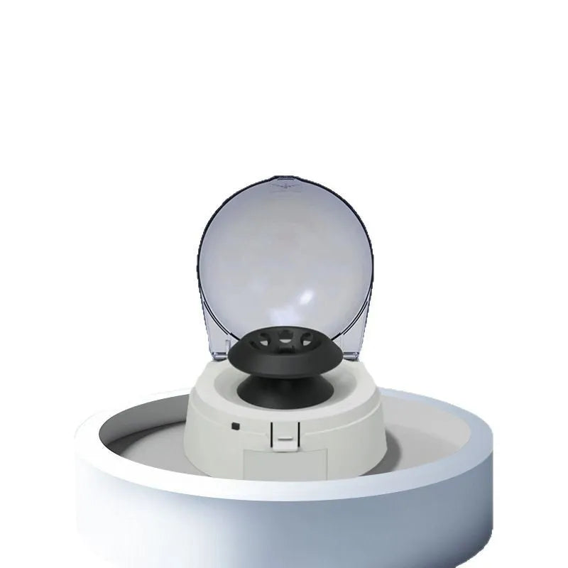 Mini laboratory centrifuge with compact design measuring 157mm wide by 170mm high