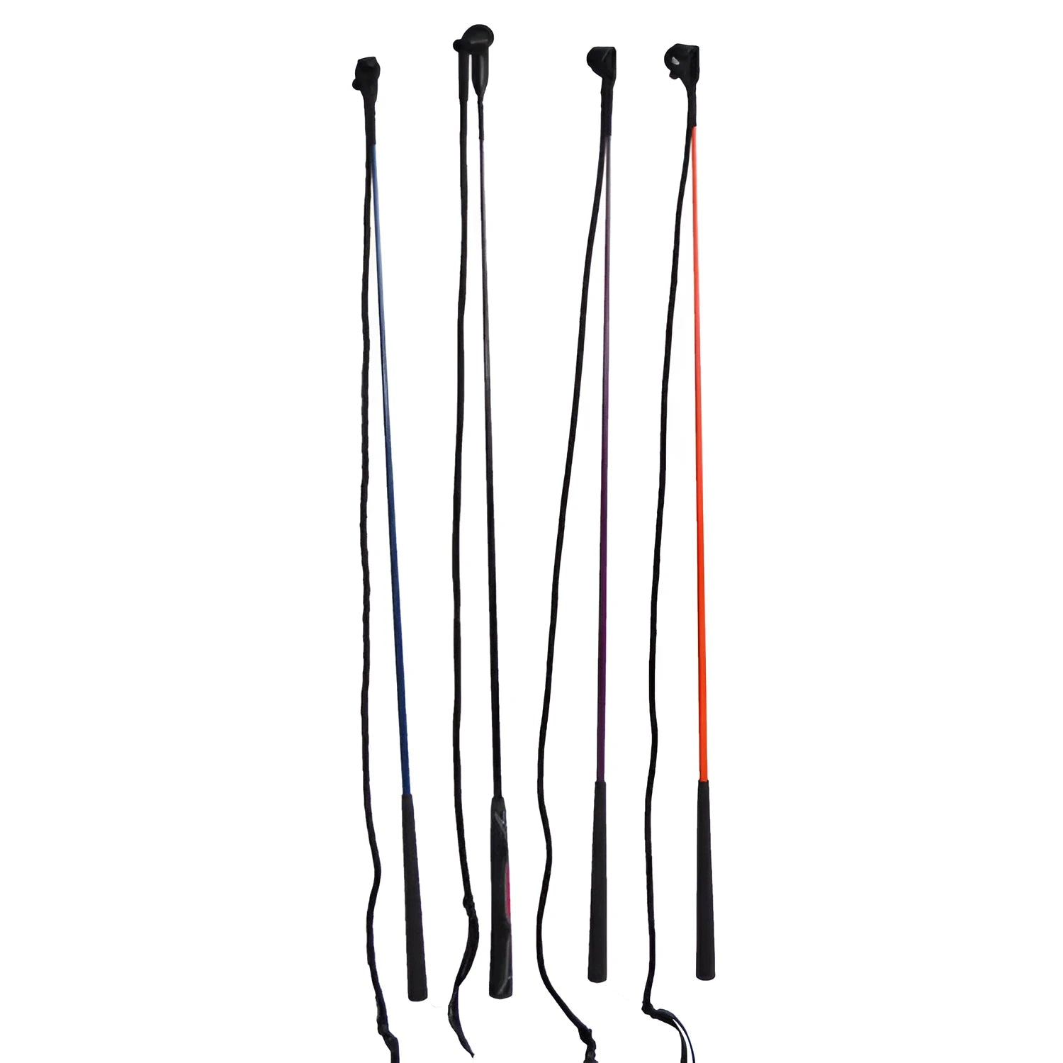 Advanced nylon fibre-glass training whip for equestrian use.