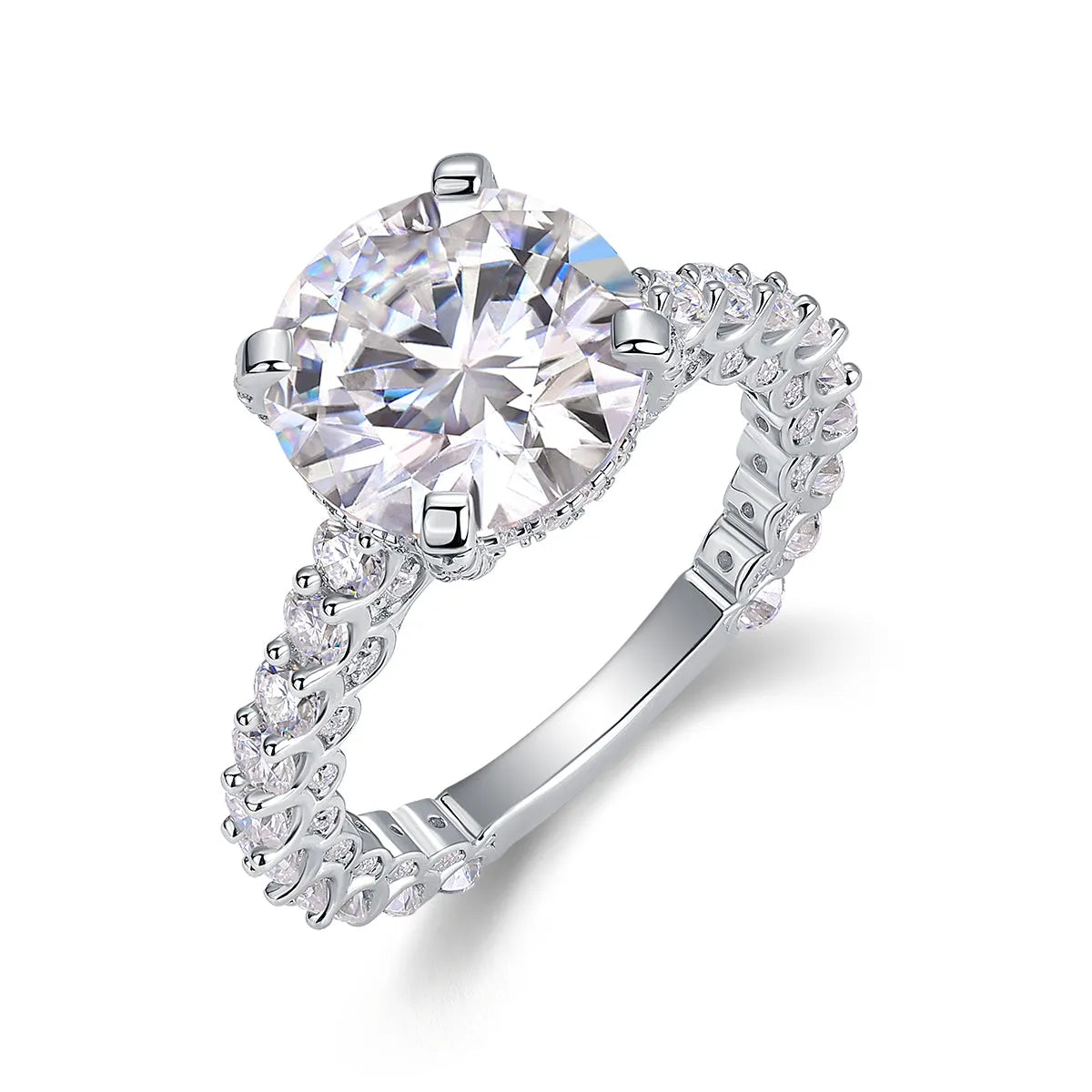 5-carat moissanite wedding ring set S925 silver platinum plating ring sizes 5 to 9 gift box
