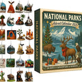 Plastic advent calendar with trekking national parks theme for 2025 Christmas countdown