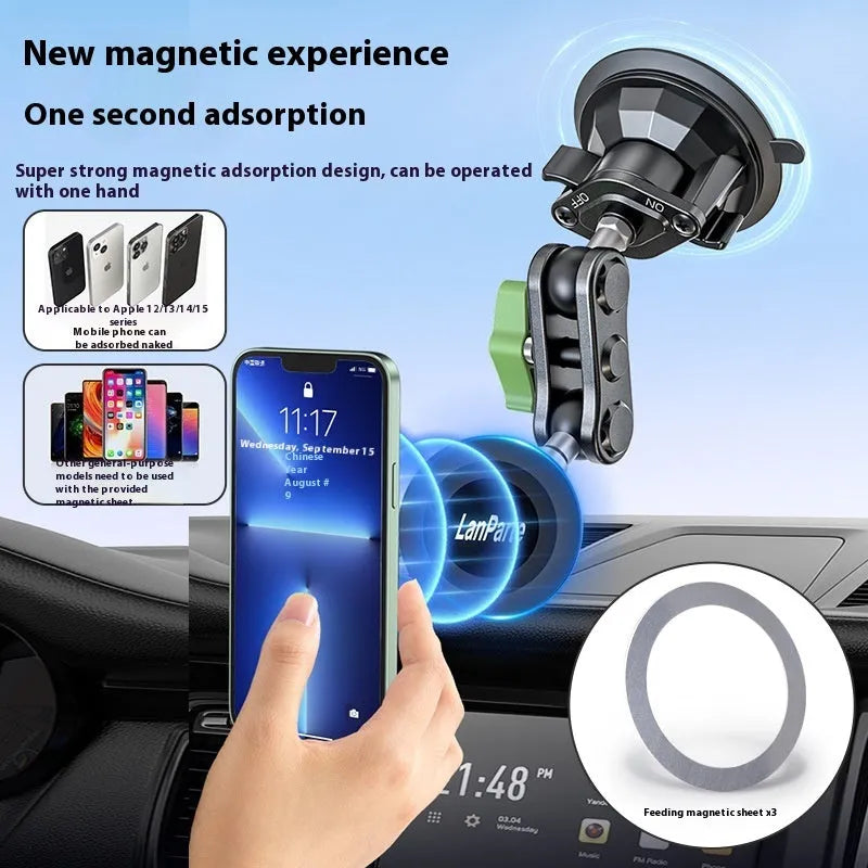 Dashboard suction cup car magnetic phone holder in universal alloy, ordinary RBA-M01 colour