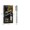 14cm metal paint pen with gold and silver ink options in plastic shell