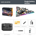 Remote control sea land and air aircraft model in black or gray, plastic, under 30cm, with remote and spare propellers