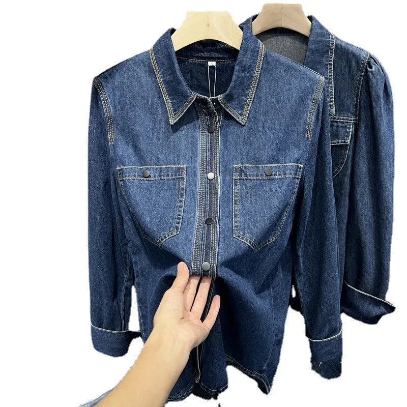 Layered retro top long sleeve polyester casual fashion top in picture colour sizes S to 2XL