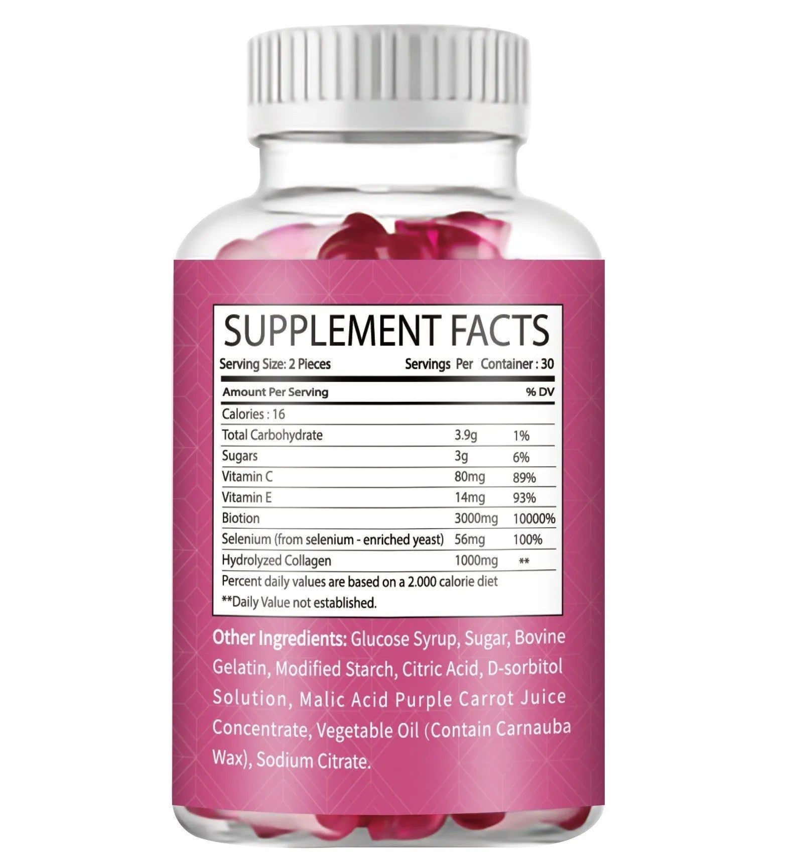 Collagen gummies soft candy 60 capsules supplement bottle for hair skin nails