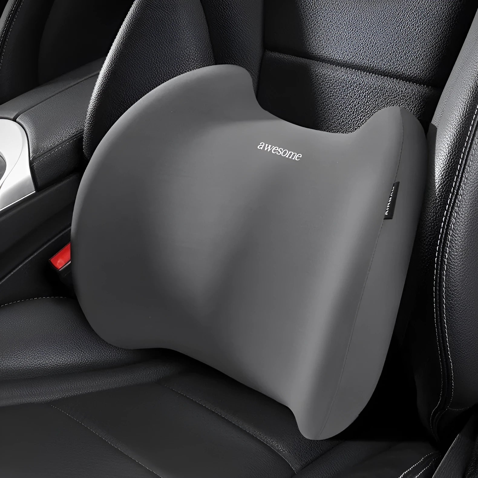 Car memory cotton pillow set showing headrest and lumbar support pillows in black blue ice silk colour