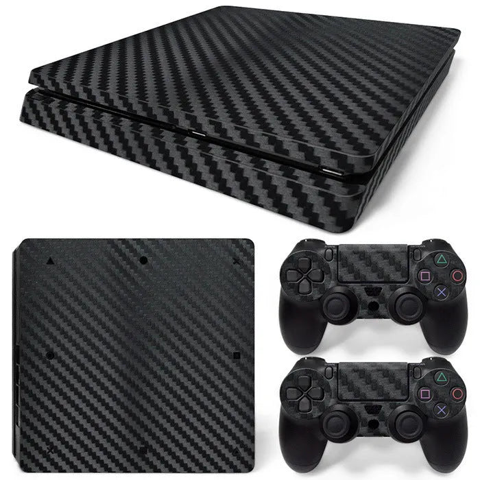 Game machine carbon fibre sticker for PS4 Slim in black carbon fibre colour with matte finish