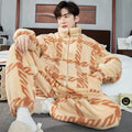 Men's thickened zipper pyjamas in artificial silk fabric colour H020, front view