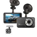 T638+ dual-lens driving recorder with 1080P HD, 170° wide angle, G-sensor, and 3.0 inch LCD screen