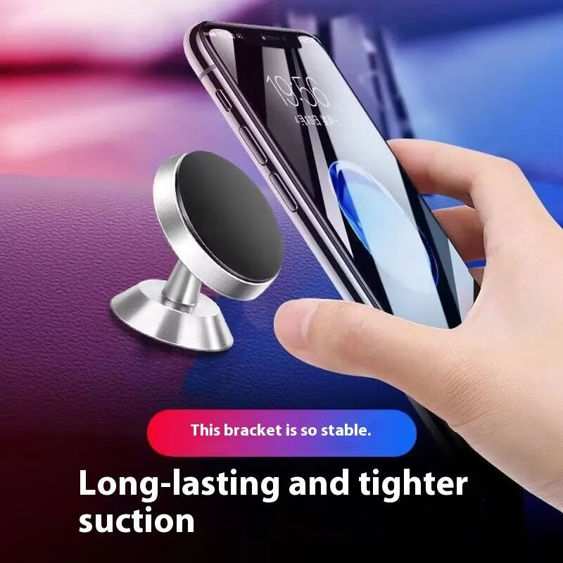 Magnetic car phone holder with adhesive instrument panel mount, 360 degree rotation, 3.5 x 4cm, in black gold or silver