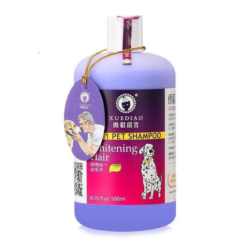 500ml dog shampoo and shower gel bottle with pump head for red brown and white fur