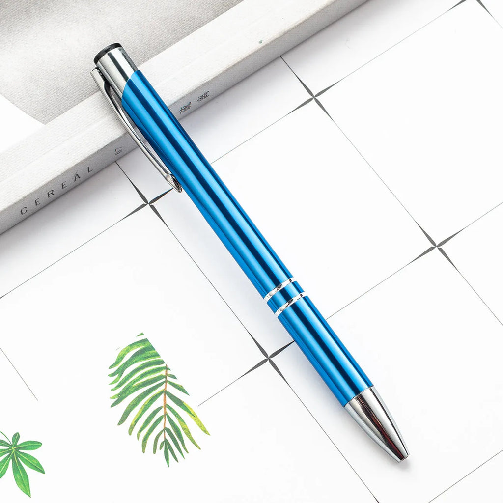 Aluminium alloy ballpoint pen with push-action mechanism and 1.0 mm bullet nib