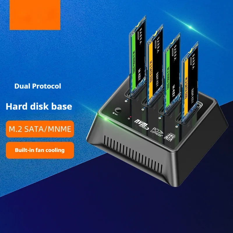 M.2 dual protocol SSD base with aluminium alloy construction showing dimensions