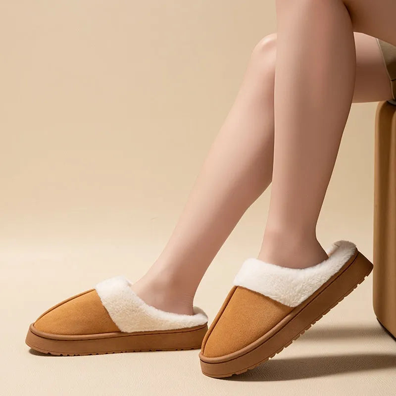Women's non-slip cotton oversleeve slippers with EVA sole in pink colour
