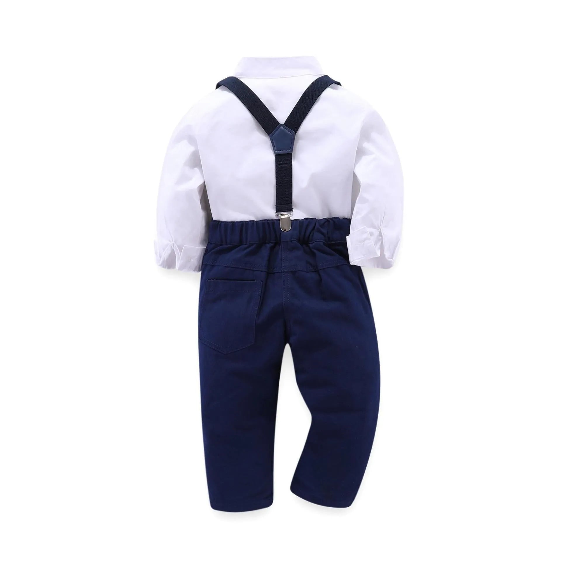 Blue plain boys suit for children over 8 years in European American style.