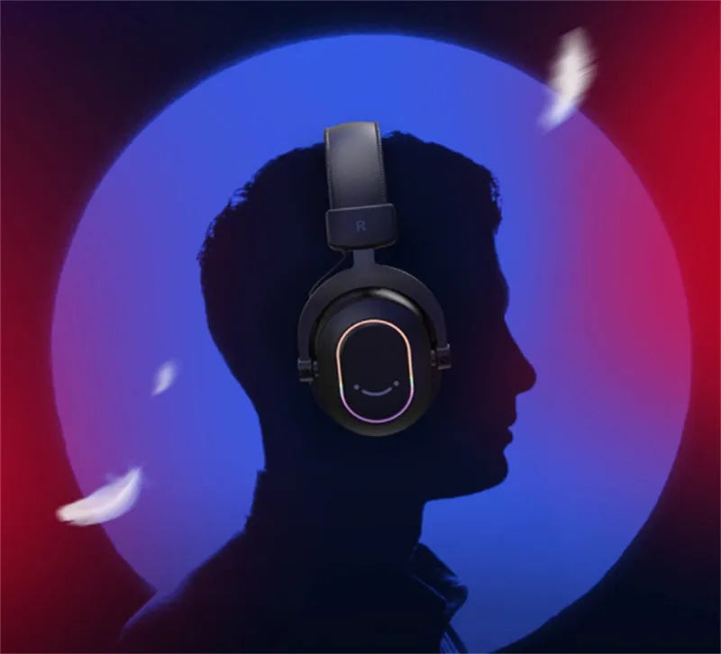 Black wired gaming headset with 50mm driver unit and USB connector for PC gaming and media