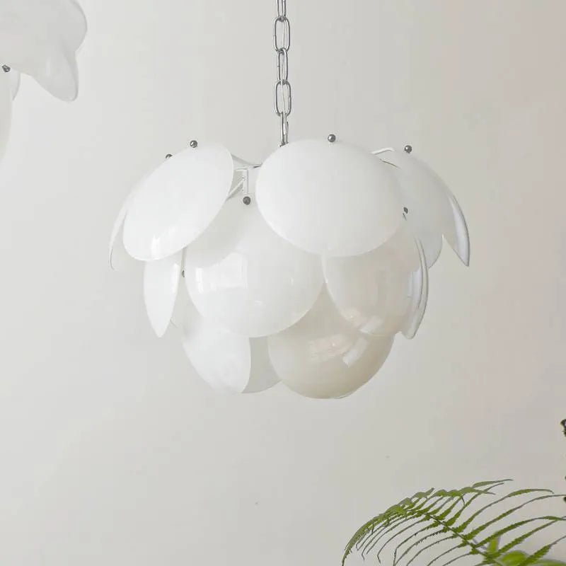 Round glass pine ceiling light in 45cm and 55cm diameters, 110V, for living room and bedroom