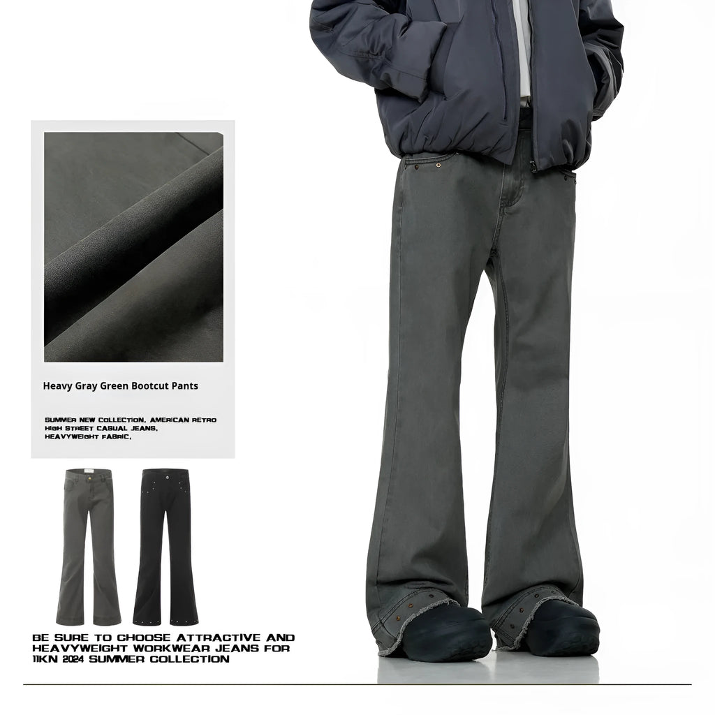 Cotton American retro skinny jeans in black colour with straight-leg trousers design