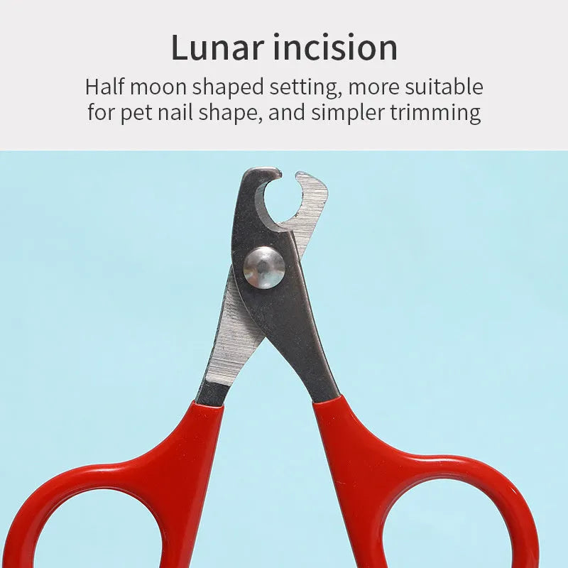 Pet nail clippers stainless steel blades plastic rubber handle small dog cat grooming tool