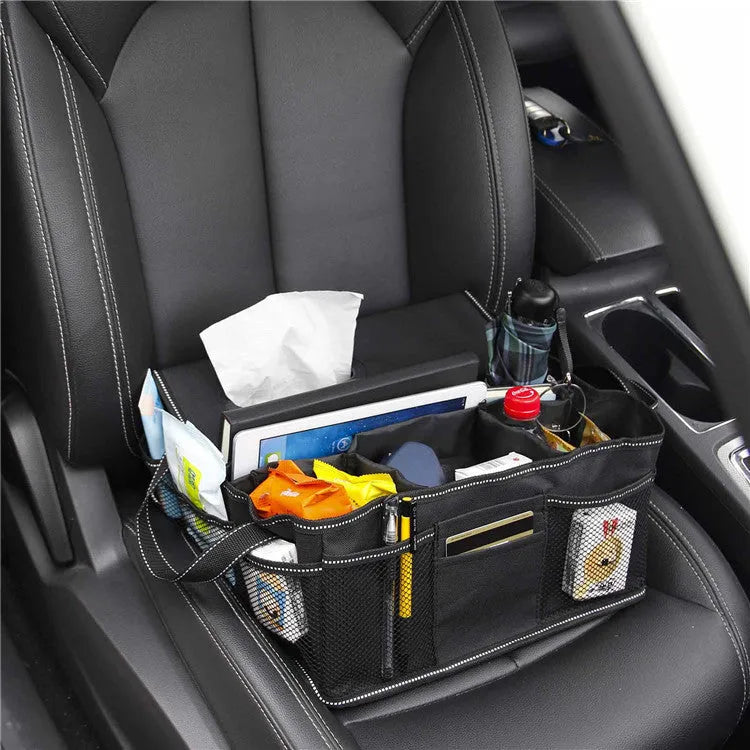 Black Oxford cloth car trunk storage box with dimensions 33cm by 33cm by 16cm