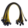 Yellow 6 pin to dual 8 pin PCIe graphics card power cable, 70cm plastic adapter lead
