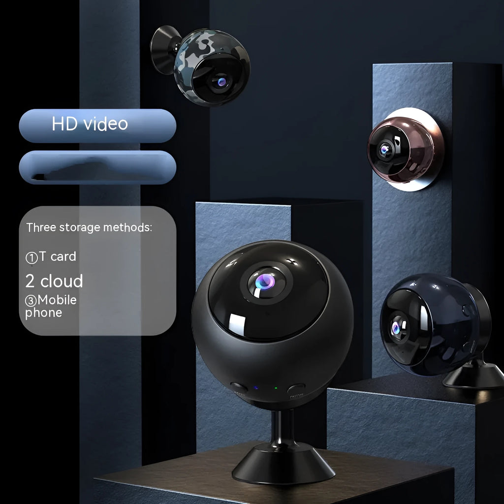 1080p wireless Wi-Fi surveillance camera with ABS housing and 3.6° lens